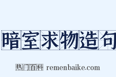 暗室求物造句是什么意思的图片